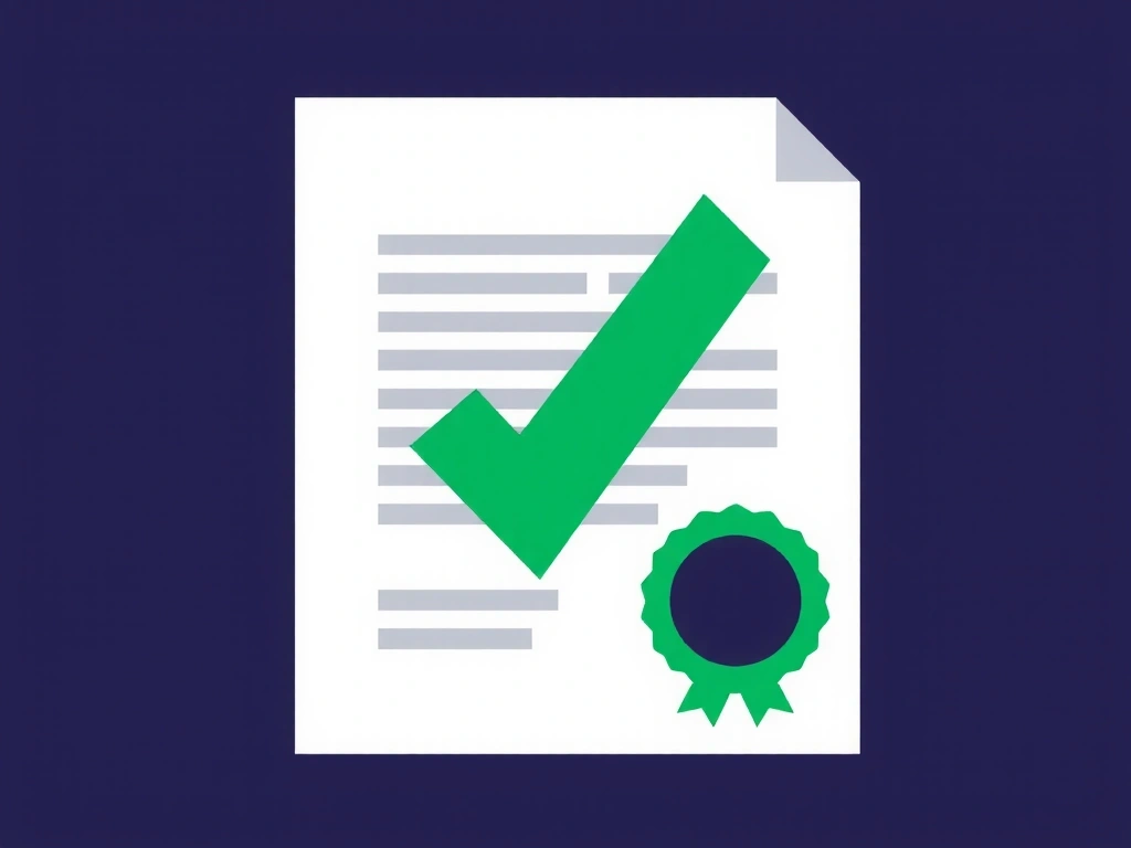 Ilustración de un documento con un sello de aprobación, simbolizando el consentimiento